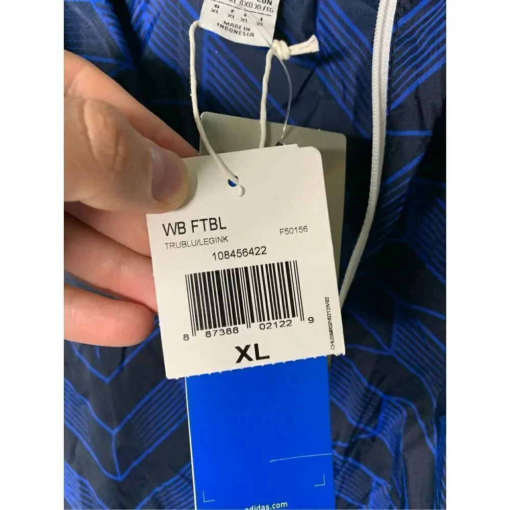Adidas Originals windbreaker jacket blue men's size XL NEW WITH TAGS